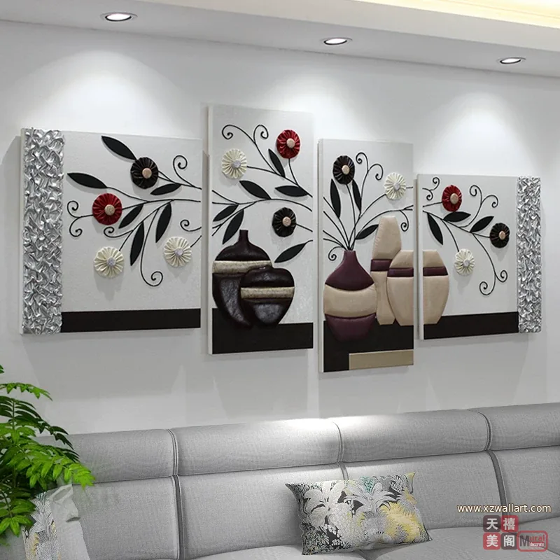 抽象 单幅 装饰画 轻奢风 客厅背景墙挂画 晶瓷画