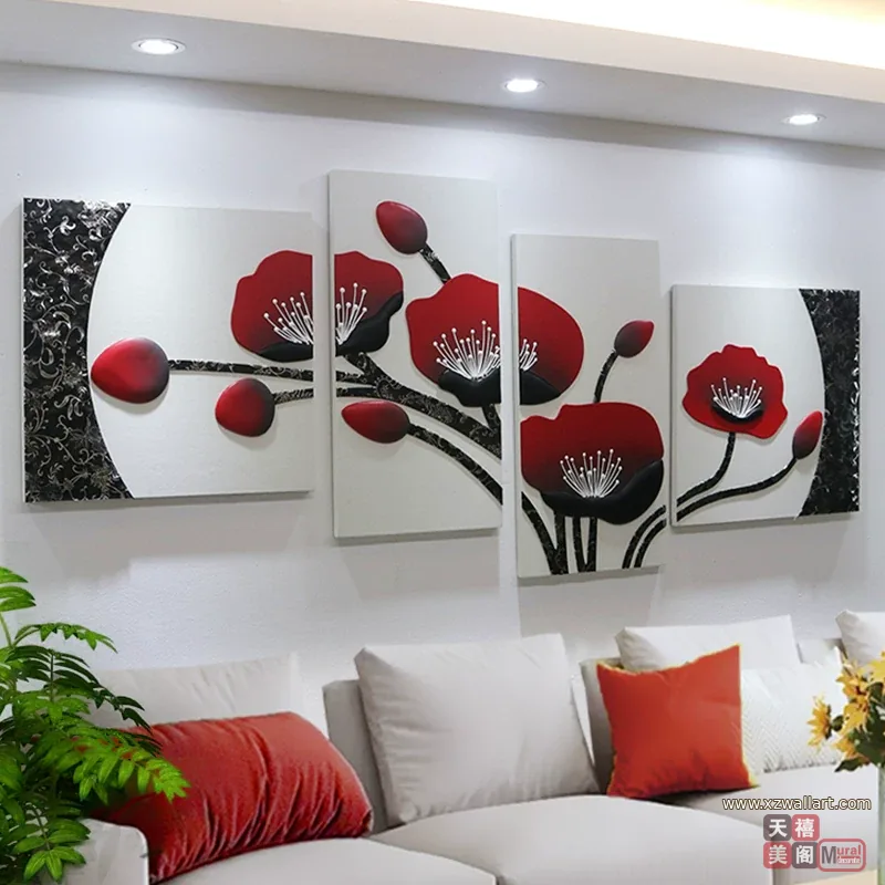抽象 单幅 装饰画 轻奢风 客厅背景墙挂画 晶瓷画