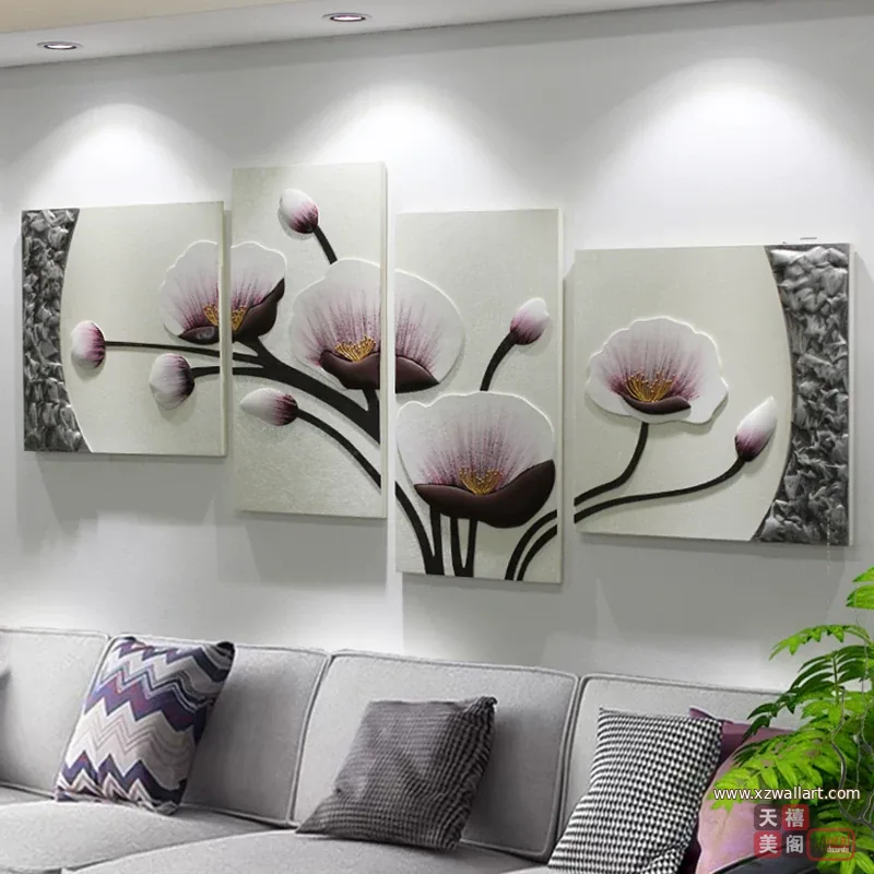 抽象 单幅 装饰画 轻奢风 客厅背景墙挂画 晶瓷画