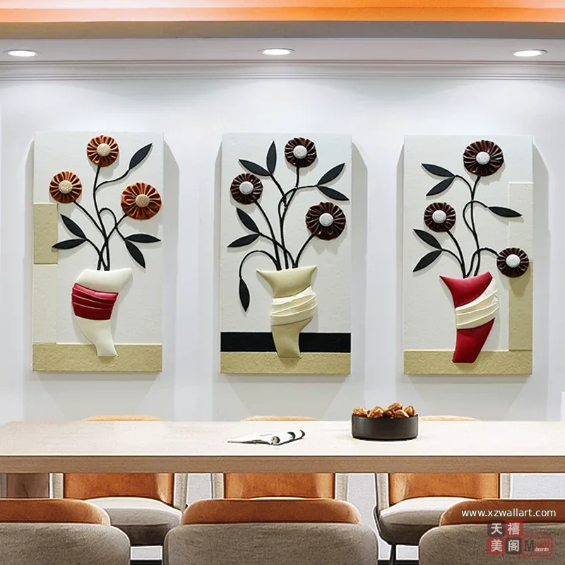 抽象 三联 装饰画 轻奢风 客厅背景墙挂画 晶瓷画