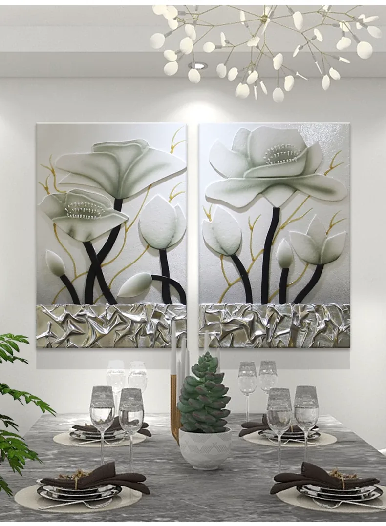 抽象 单幅 装饰画 轻奢风 餐厅背景墙挂画 晶瓷画