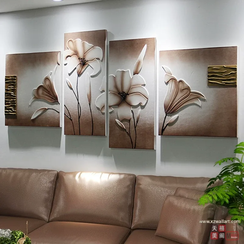 花 单幅 装饰画 轻奢风 客厅背景墙挂画 晶瓷画