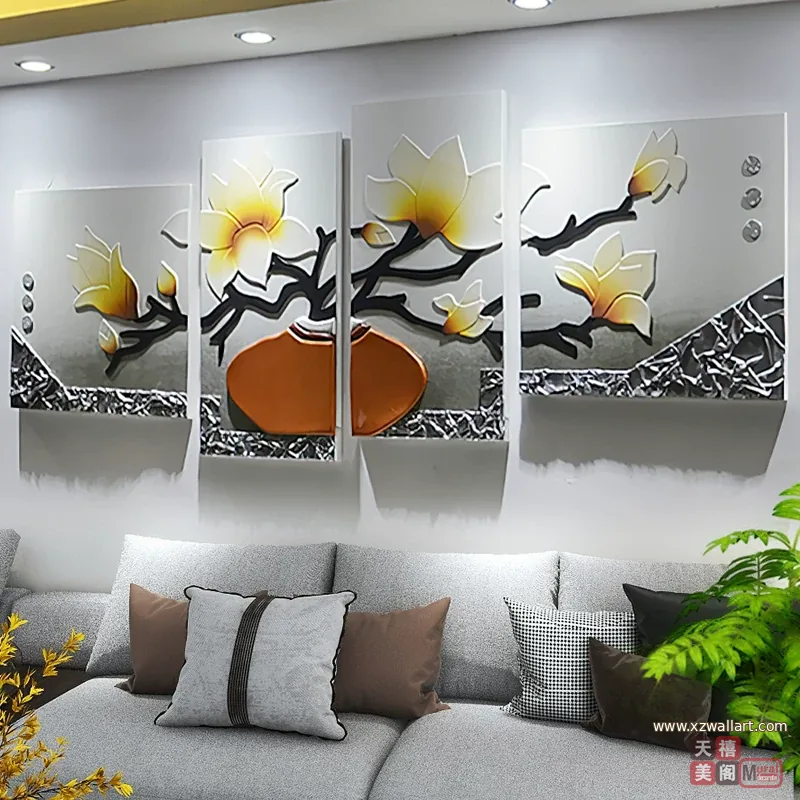 抽象 单幅 装饰画 轻奢风 客厅背景墙挂画 晶瓷画