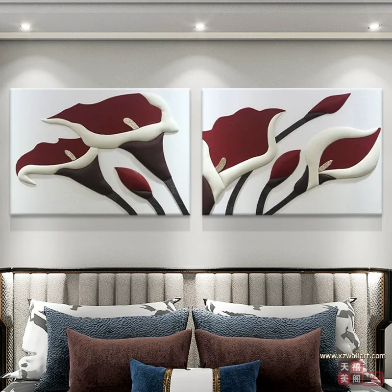 抽象 单幅 装饰画 轻奢风 卧室背景墙挂画 晶瓷画