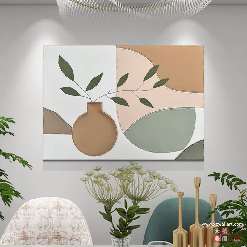 抽象 单幅 装饰画 轻奢风 餐厅背景墙挂画 晶瓷画
