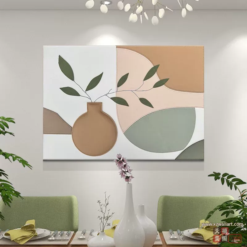 抽象 单幅 装饰画 轻奢风 餐厅背景墙挂画 晶瓷画