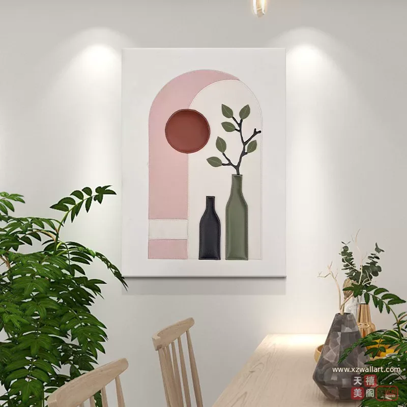 抽象 单幅 装饰画 轻奢风 餐厅背景墙挂画 晶瓷画