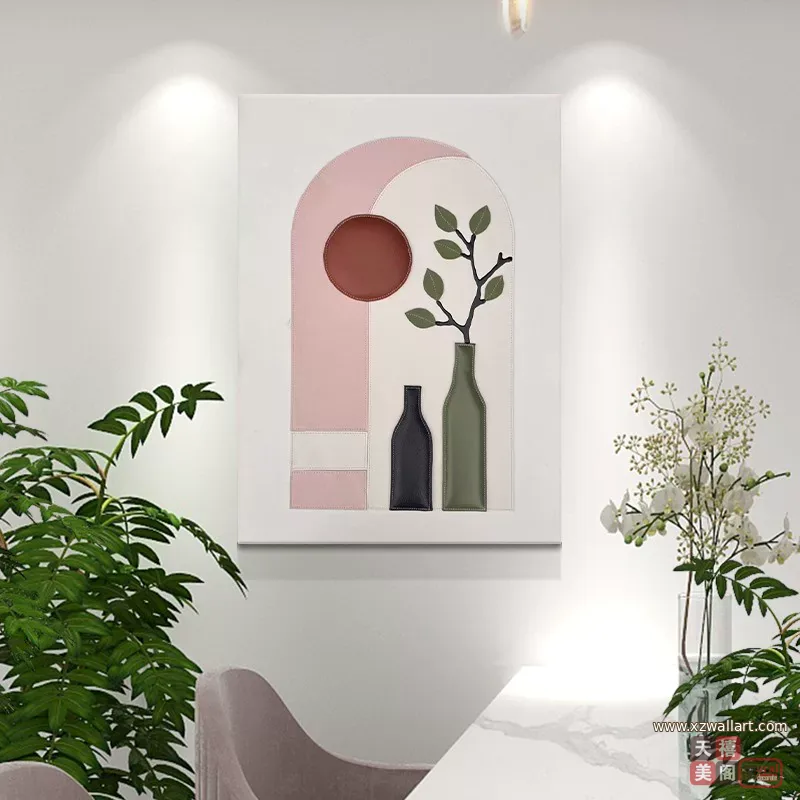 抽象 单幅 装饰画 轻奢风 餐厅背景墙挂画 晶瓷画