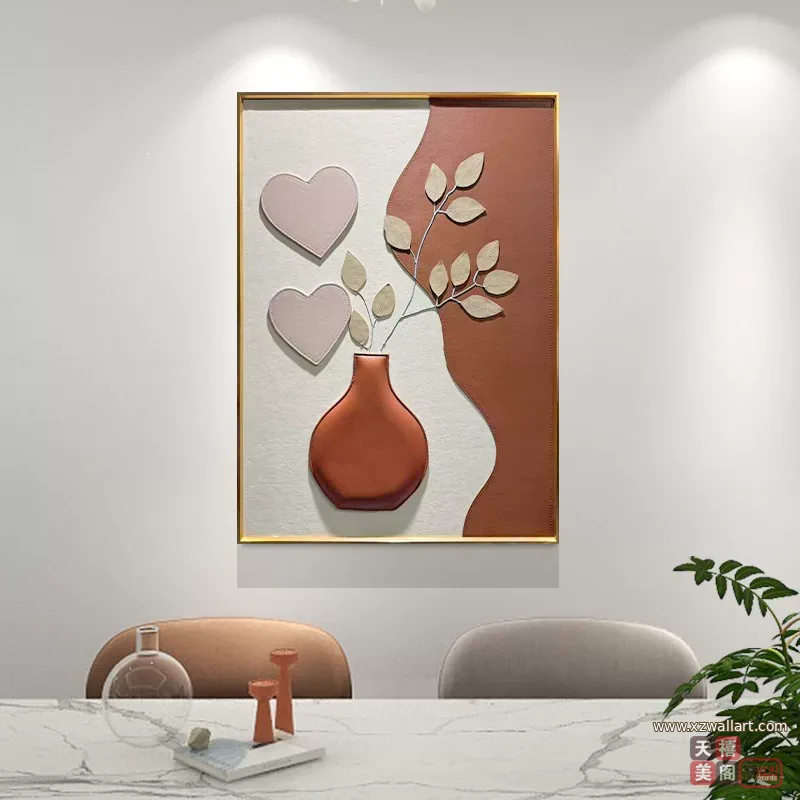 抽象 单幅 装饰画 轻奢风 餐厅背景墙挂画 晶瓷画