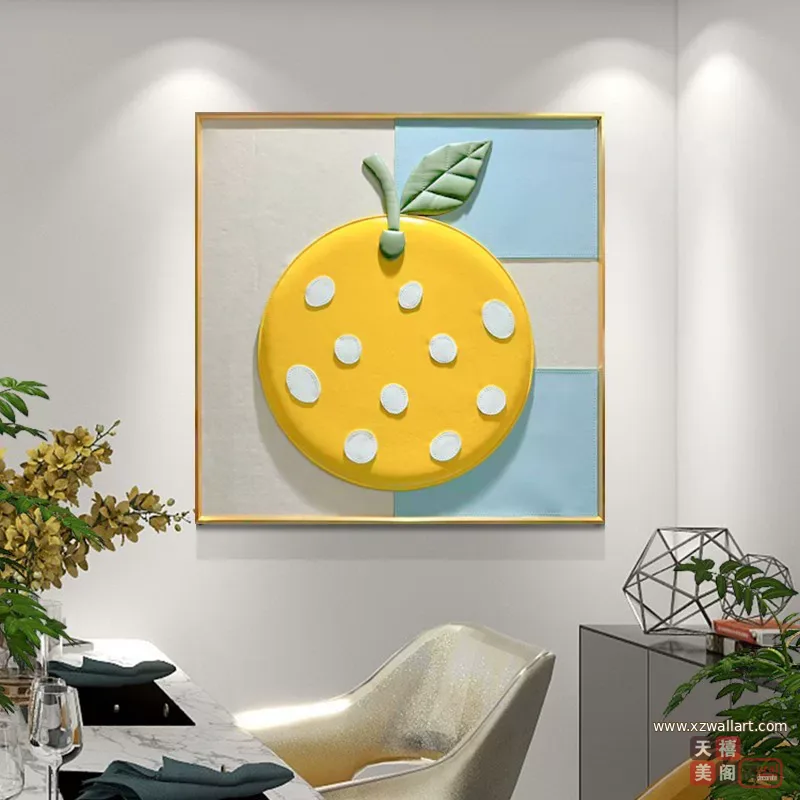 抽象 单幅 装饰画 轻奢风 餐厅背景墙挂画 晶瓷画