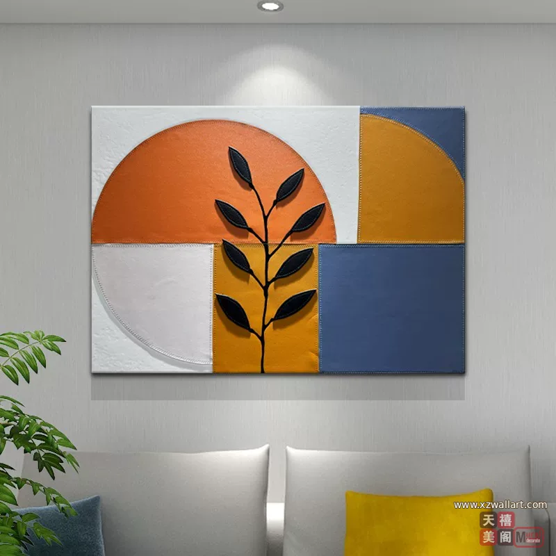 抽象 单幅 装饰画 轻奢风 餐厅背景墙挂画 晶瓷画