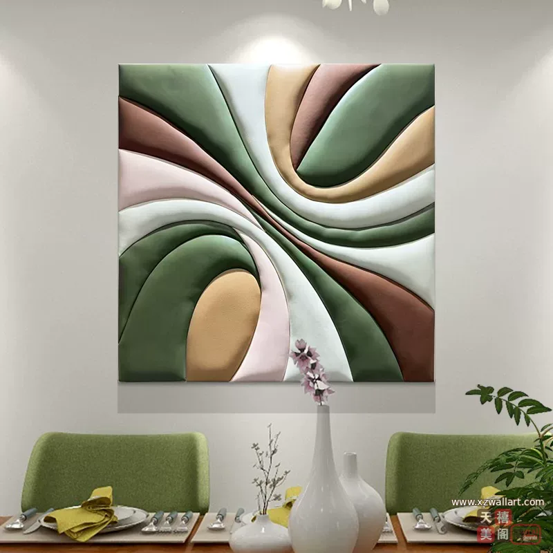 抽象 单幅 装饰画 轻奢风 餐厅背景墙挂画 晶瓷画