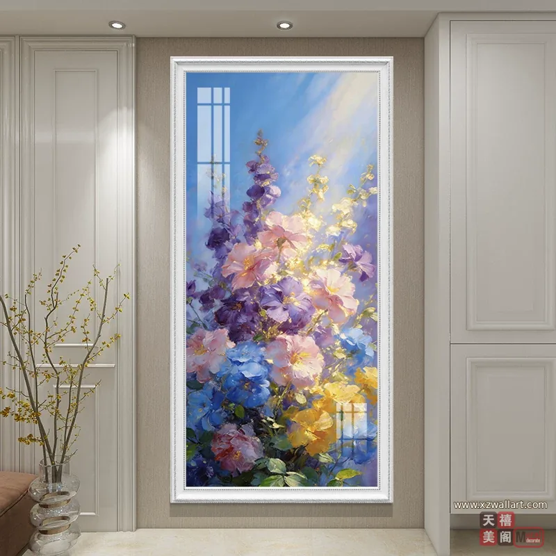 花 单幅 装饰画 法式风 玄关背景墙挂画 晶瓷画
