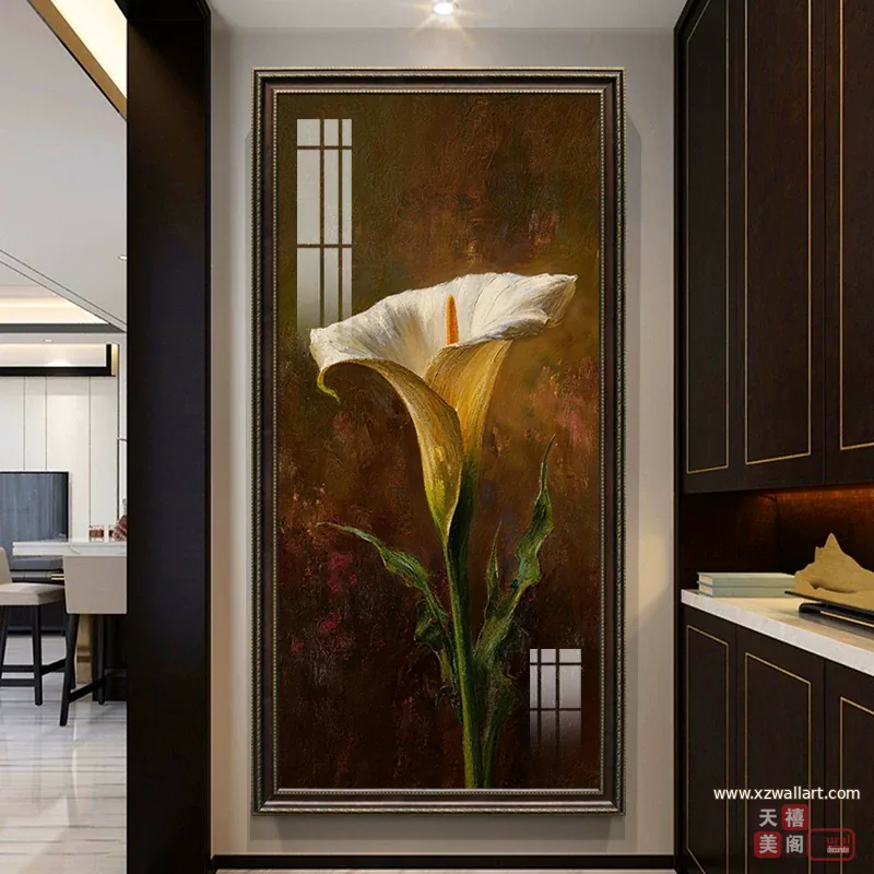 花 单幅 装饰画 法式风 玄关背景墙挂画 晶瓷画