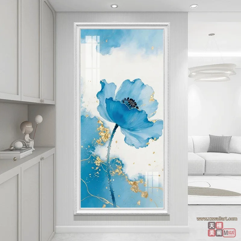 花 单幅 装饰画 法式风 玄关背景墙挂画 晶瓷画