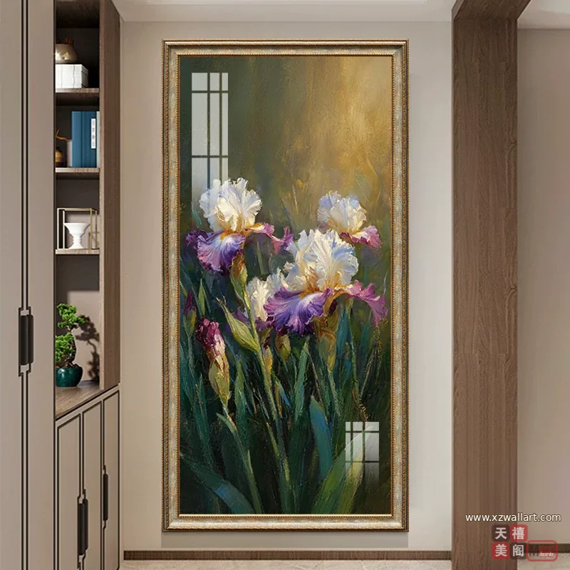 花 单幅 装饰画 法式风 玄关背景墙挂画 晶瓷画