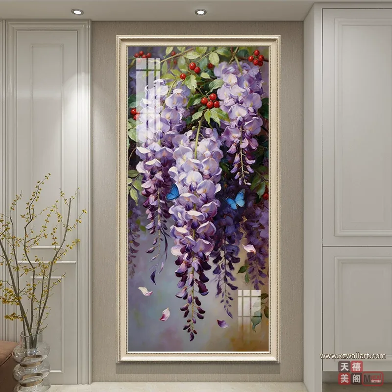 花 单幅 装饰画 法式风 玄关背景墙挂画 晶瓷画