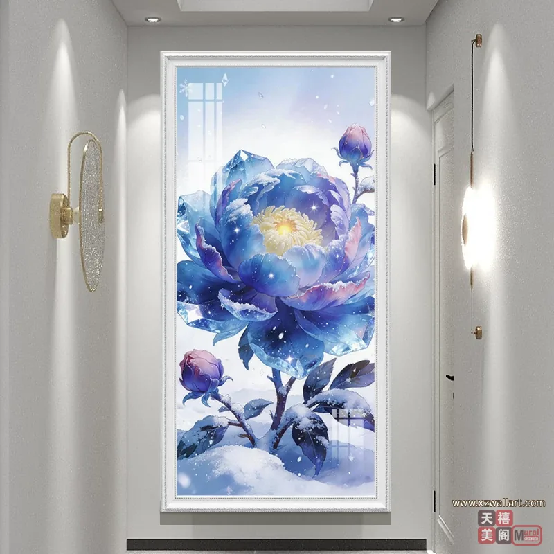 花 单幅 装饰画 轻奢风 玄关背景墙挂画 晶瓷画