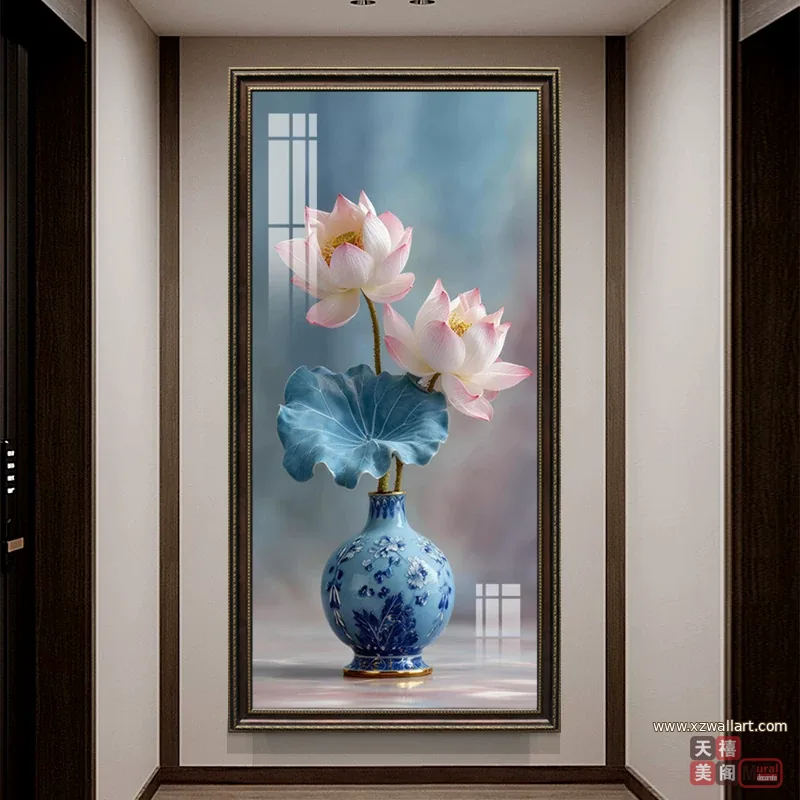 花 单幅 装饰画 轻奢风 玄关背景墙挂画 晶瓷画