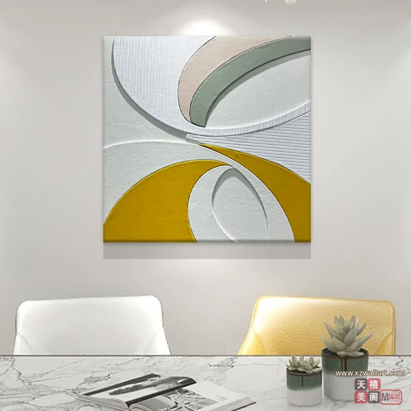 抽象 单幅 装饰画 轻奢风 餐厅背景墙挂画 晶瓷画
