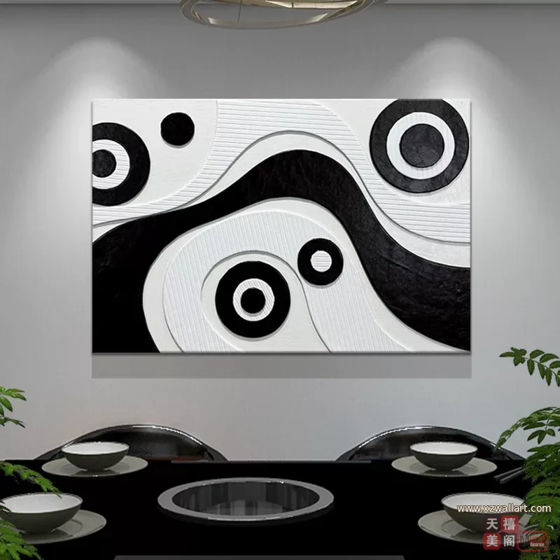 抽象 单幅 装饰画 轻奢风 餐厅背景墙挂画 晶瓷画