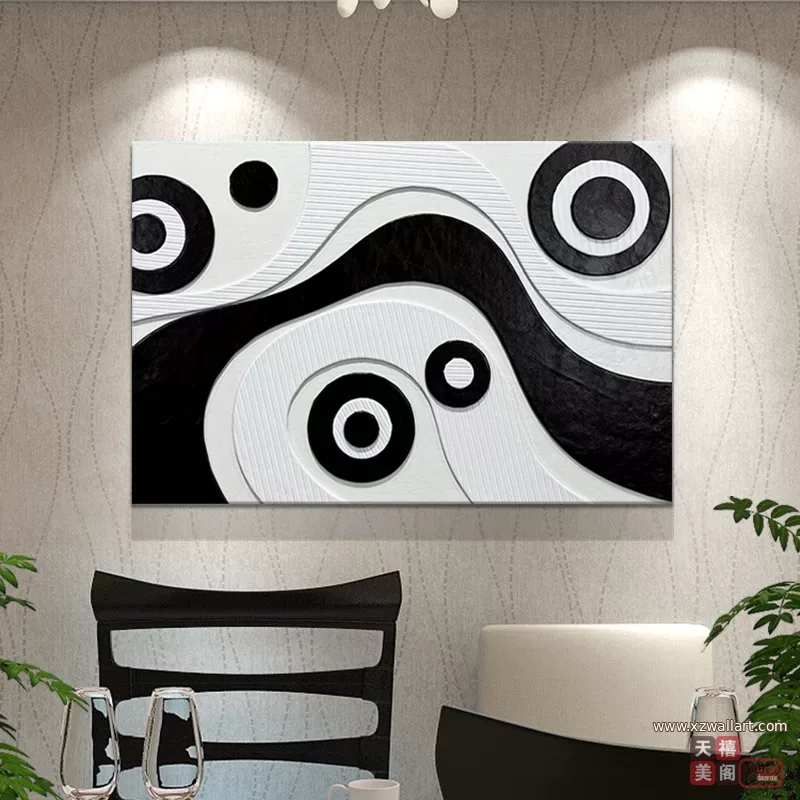 抽象 单幅 装饰画 轻奢风 餐厅背景墙挂画 晶瓷画