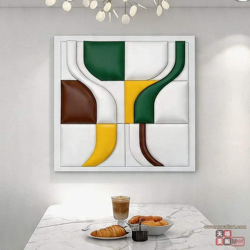 抽象 单幅 装饰画 轻奢风 餐厅背景墙挂画 晶瓷画