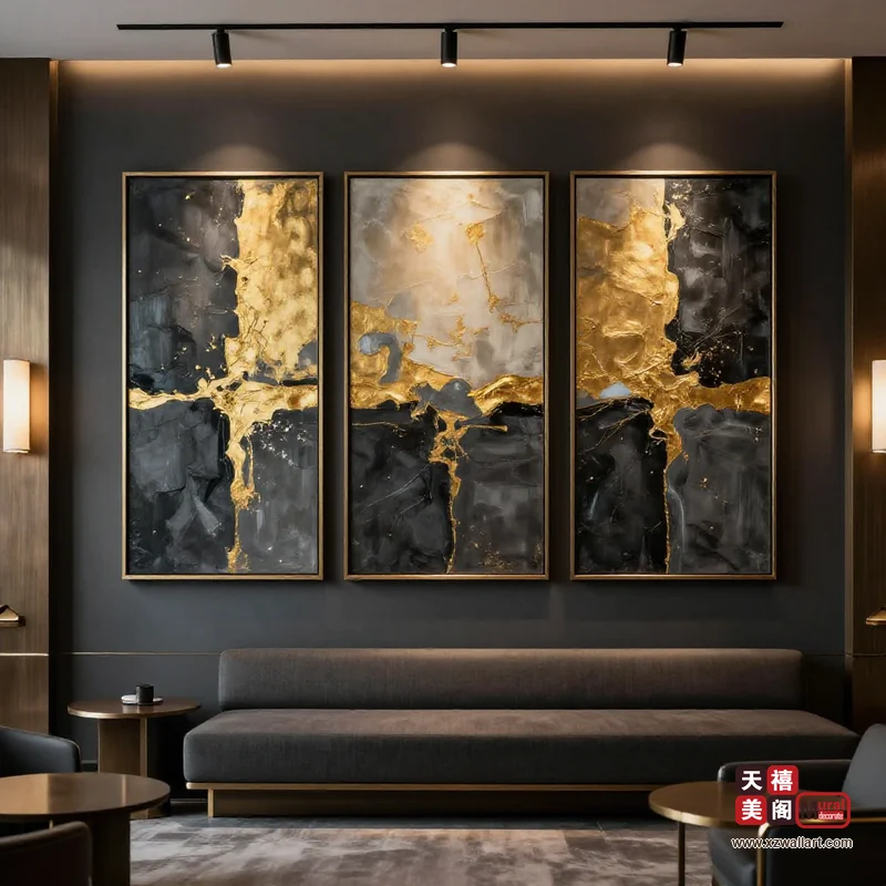 轻奢风客厅装饰画案例 · 工装（24） 1