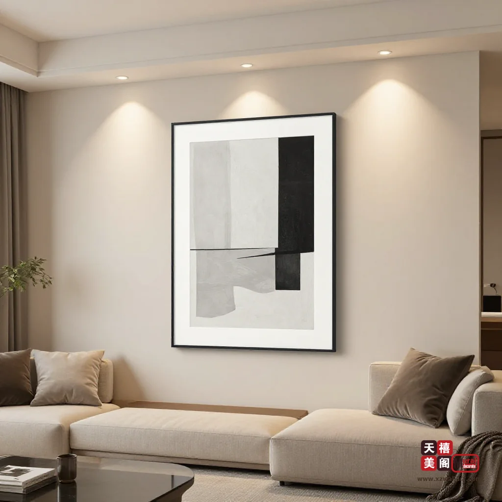 工业风卧室挂画如何降噪？低对比画面、床头金属框与夜间反光的处理