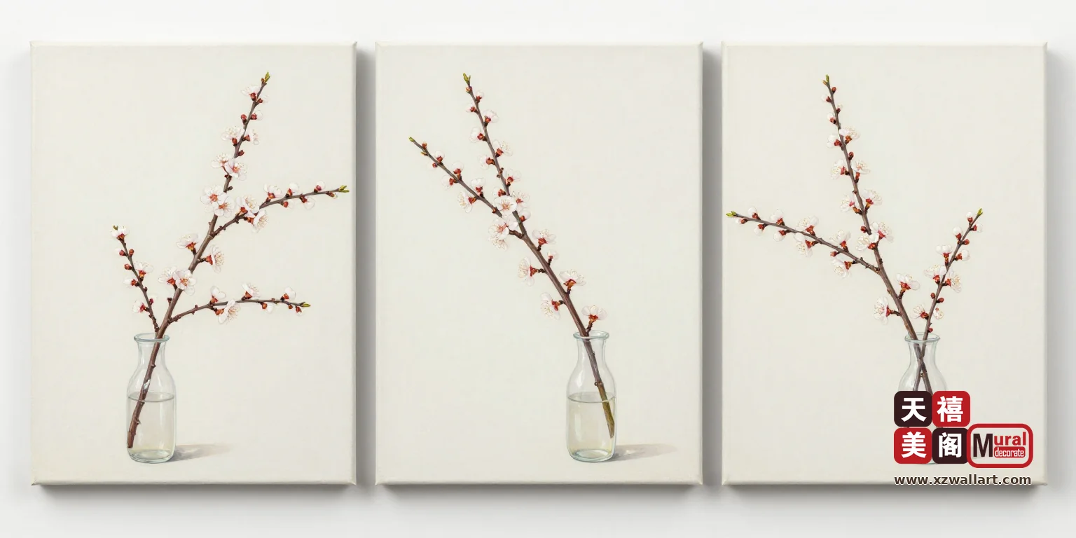奶白花器 · 三联