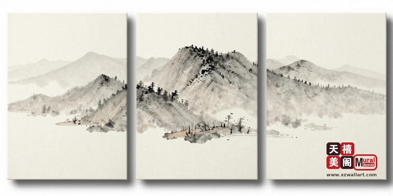 远山淡影·居中·方形